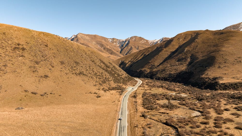 Aerial view of the Lindis Pass highway post image