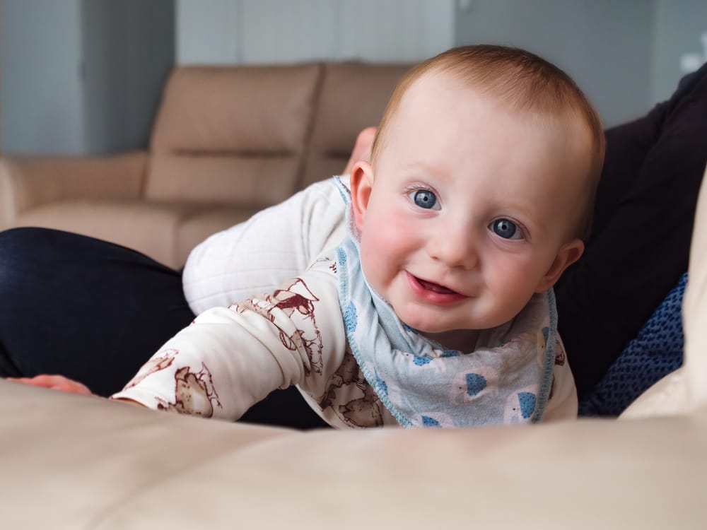 Baby on couch post image