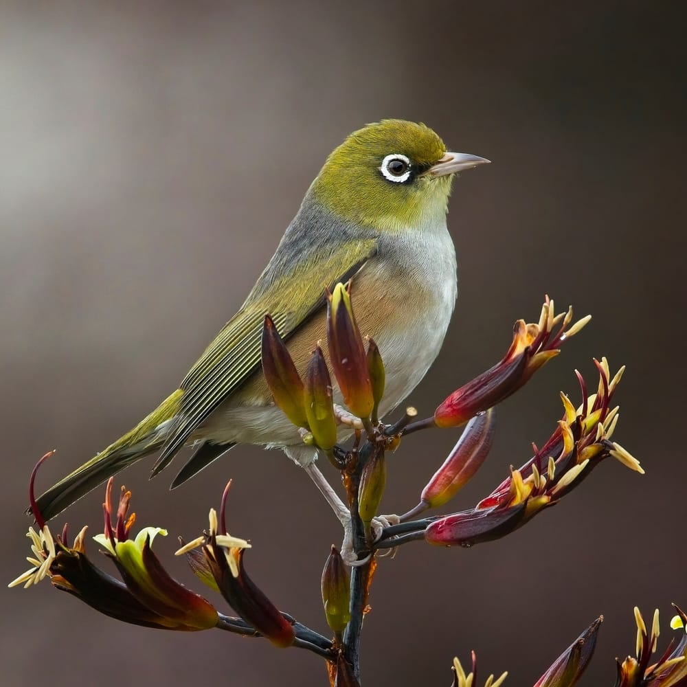 Silvereye on flax post image