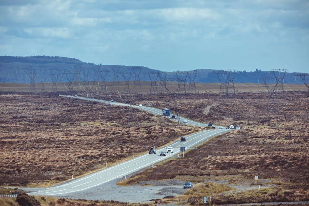 Desert Road with pylons stretching into the distance post image