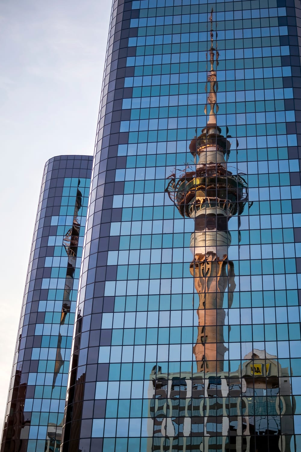 Sky city tower Auckland glass reflection post image