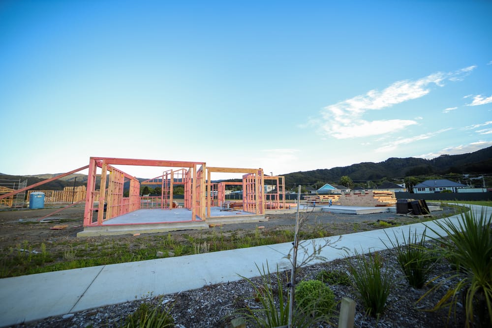 Partially framed house foundation post image