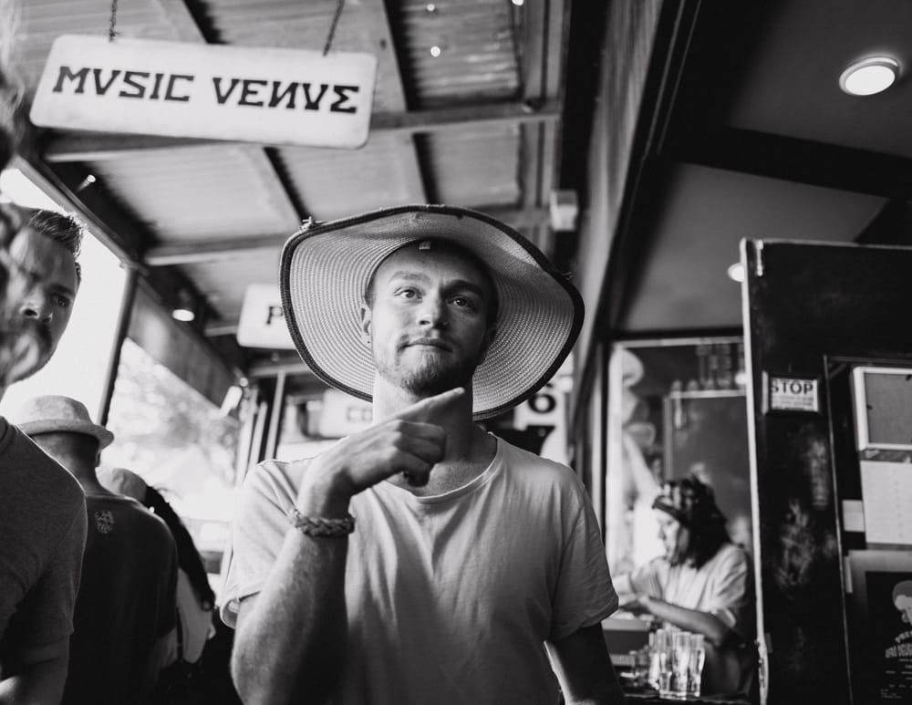 Candid moment at music venue post image