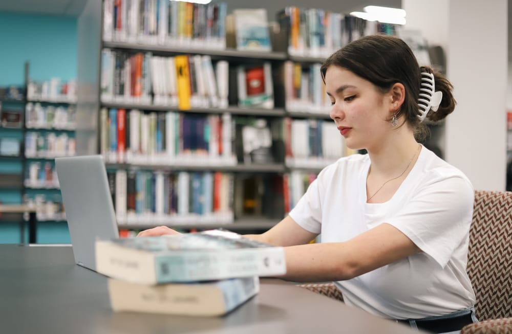 Girl working with laptop post image