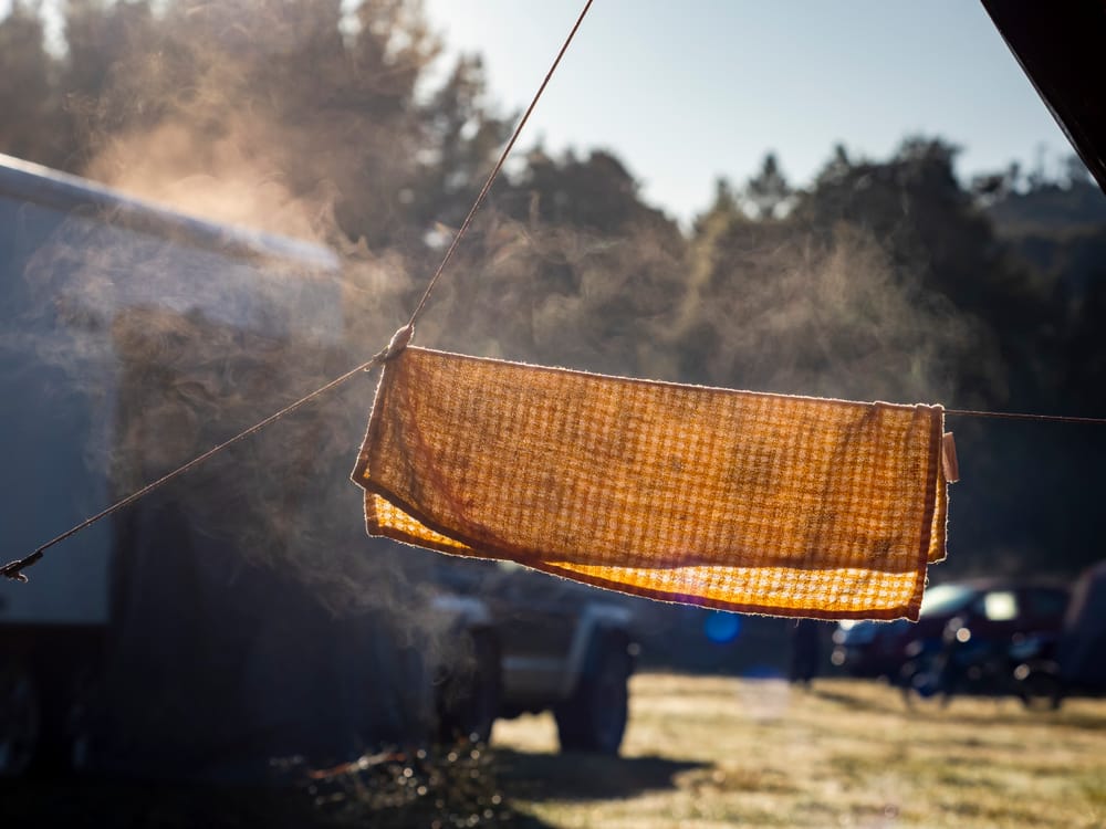 Teatowel Camping Cold Steam post image