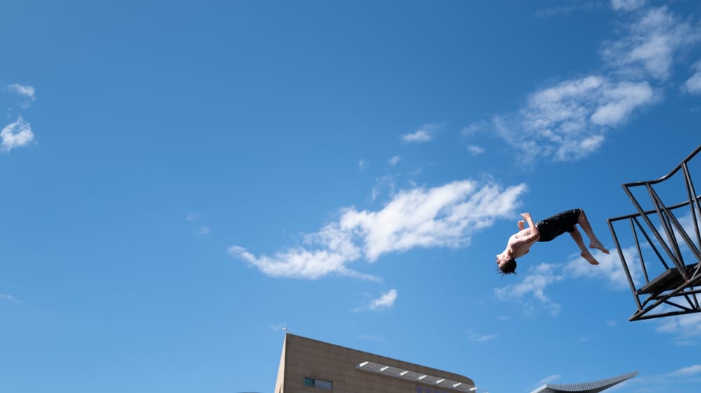 Backflip against the blue sky post image