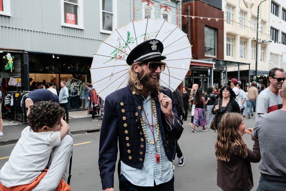 Man with a captain’s hat and a parasol post image