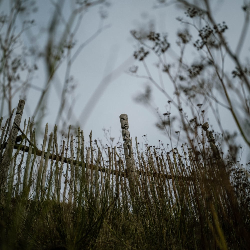 Pouwhenua and rustic fence at Ōtātara Pā post image