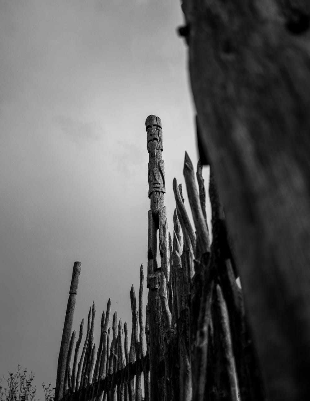 Upward view of pouwhenua at Ōtātara Pā post image