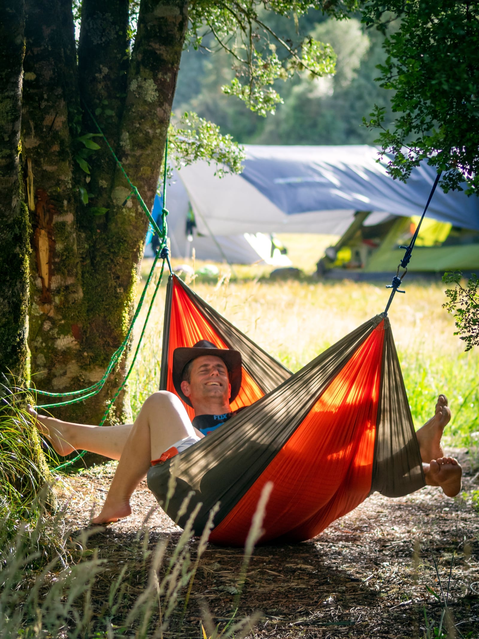 Happy couple hammock