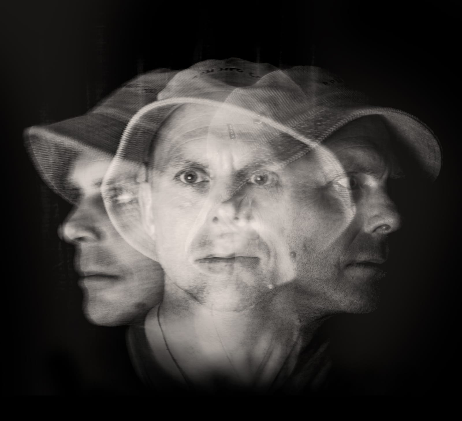 Male portrait triple exposure