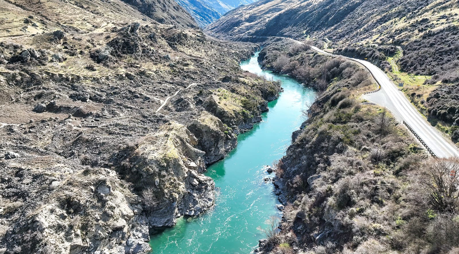 Views from a drone above the Kawarau gorge