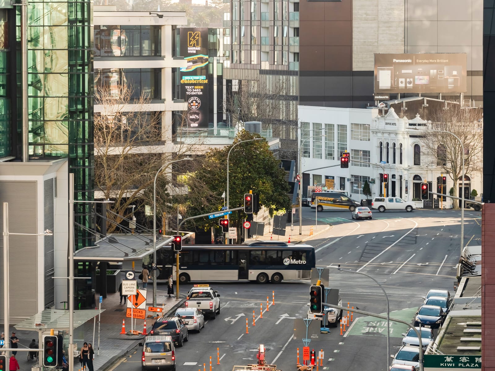 Busy city street auckland CBD