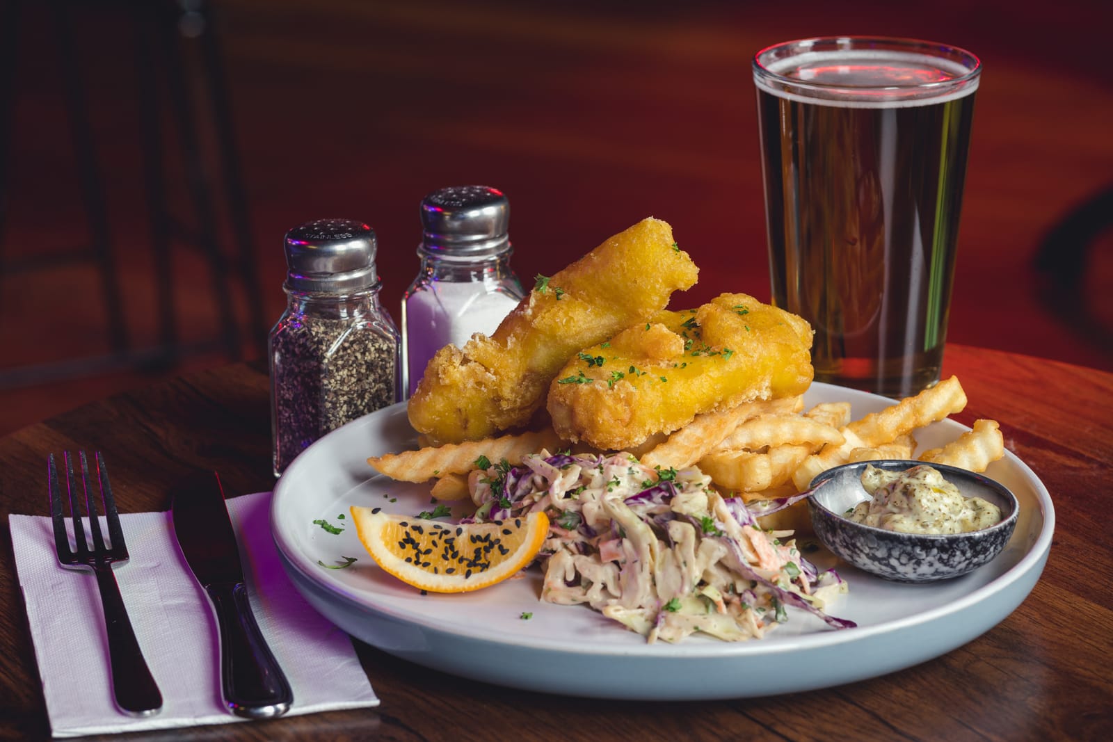 Pub fish and chips