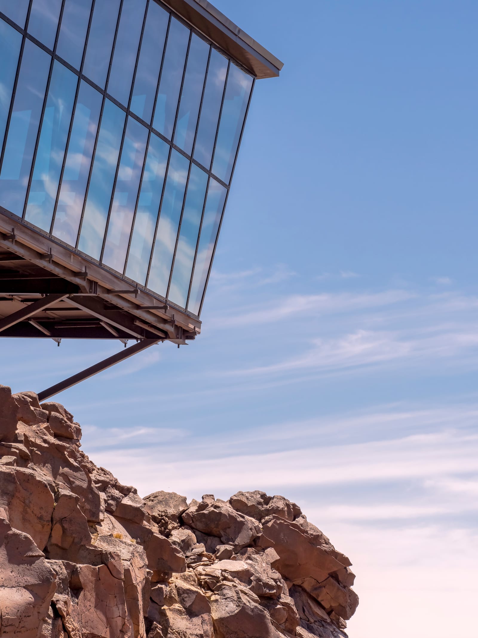 Glass Building Rocks Mountain