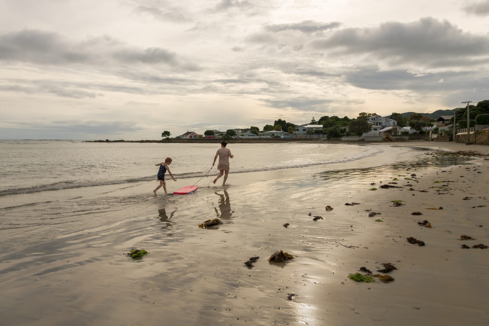 People playing on the beach