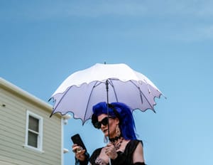 Blue Hair and Black Lace in the Sunlight post feature image