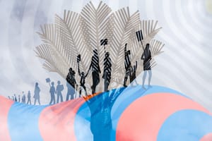 People walking through a palm post feature image